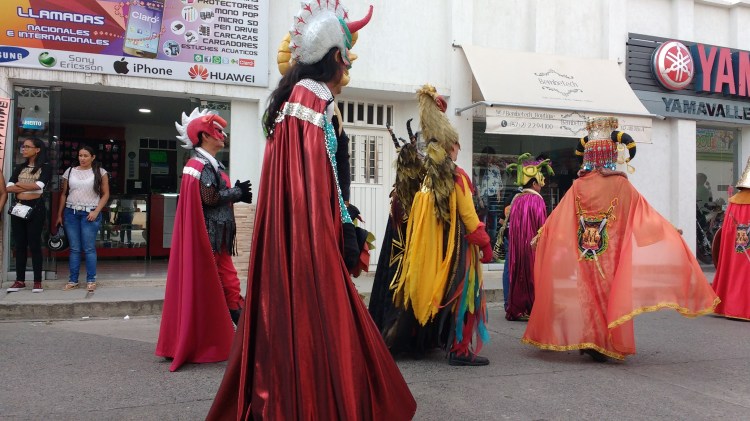 De jaarlijkse carnavalsoptocht in Roldanillo